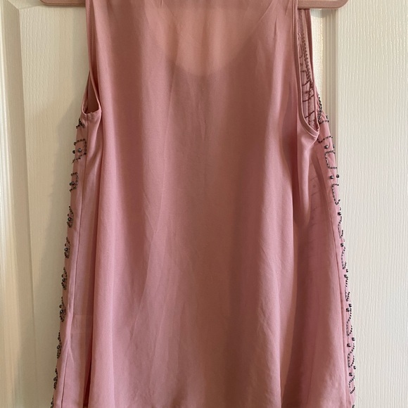 Fab’rik Women’s Mauve / Pink Embellished Beaded Sleeveless Tank Top Size Large - Picture 8 of 9